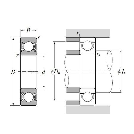 Ntn NTN 6306LLB, RadialDeep Groove Ball Bearing  30 Mm Id X 72 Mm Od X 19 Mm W Double Sealed 6306LLB